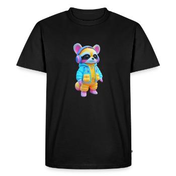 raton laveur avec casque - T-shirt Premium bio Homme - noir - Devant - Nico (187cm)