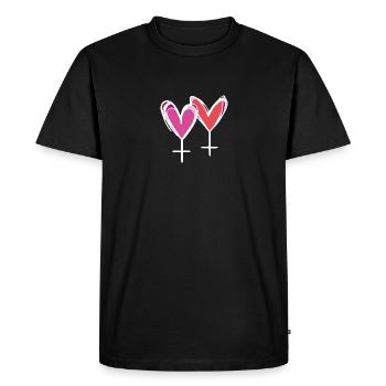 Femmes LGBT mariées homosexuelles - T-shirt Premium bio Homme - noir - Devant - Nico (187cm)