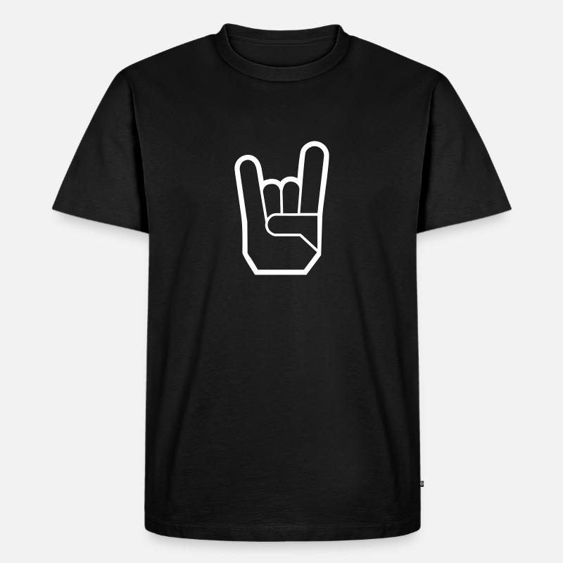Rock Hand Pommesgabel Devilhand - Männer Premium Bio T-Shirt - undefined