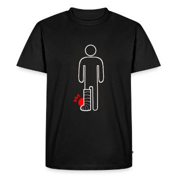 Jambe cassée - T-shirt Premium bio Homme - noir - Devant - Nico (187cm)