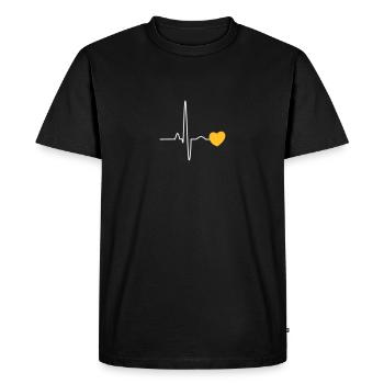 Herzschlag mit Herz 2c - T-shirt Premium bio Homme - noir - Devant - Nico (187cm)