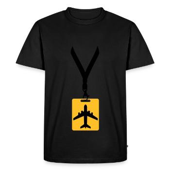 badge ligne avion avion mouche pilote vol voyage j - T-shirt Premium bio Homme - noir - Devant - Nico (187cm)