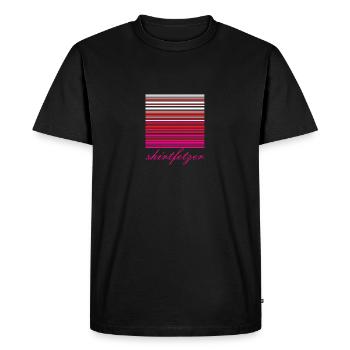 stripes red white SHIRTFETZERAkkustand Gradient - Men's Premium Organic T-Shirt - black - Front - Nico (187cm)