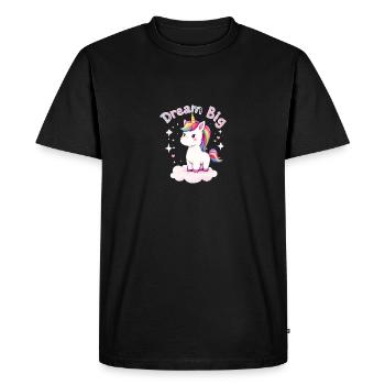 Dream Big Unicorn Inspiration pour les amateurs de licornes - T-shirt Premium bio Homme - noir - Devant - Nico (187cm)
