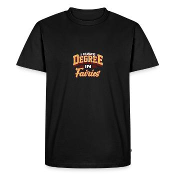 J’ai un diplôme en fées Fantasy Enthusiast Design - T-shirt Premium bio Homme - noir - Devant - Nico (187cm)