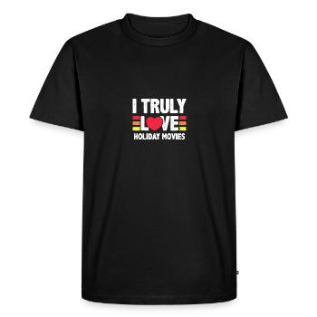 I Truly Love Holiday Movies Design - Men's Premium Organic T-Shirt - black - Front - Nico (187cm)