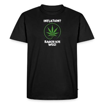 Inflation? Smoke I away - Men's Premium Organic T-Shirt - black - Front - Nico (187cm)