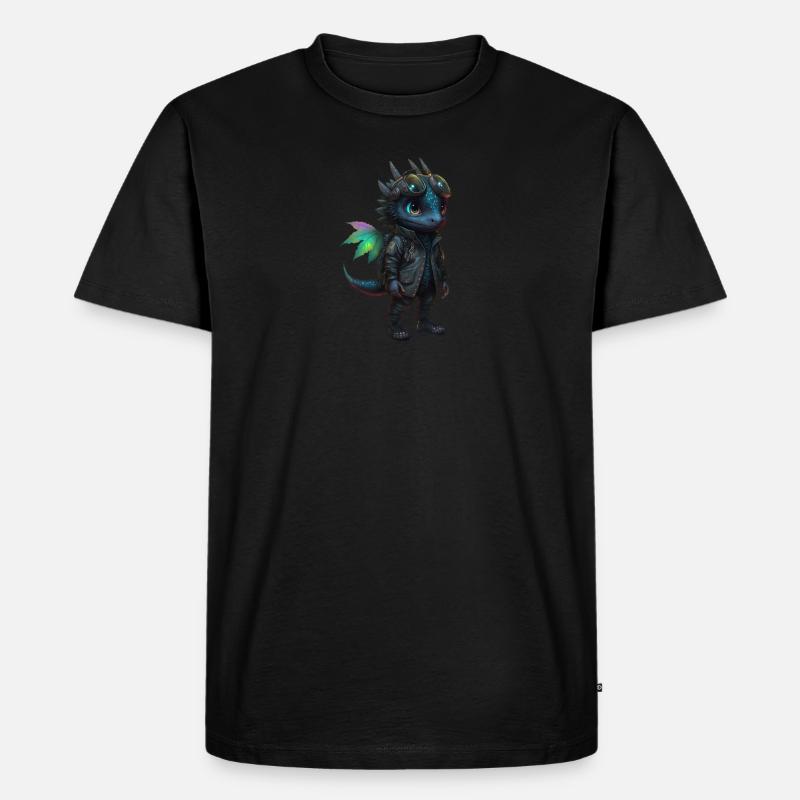 Rainbow Dragon - Männer Premium Bio T-Shirt - Schwarz