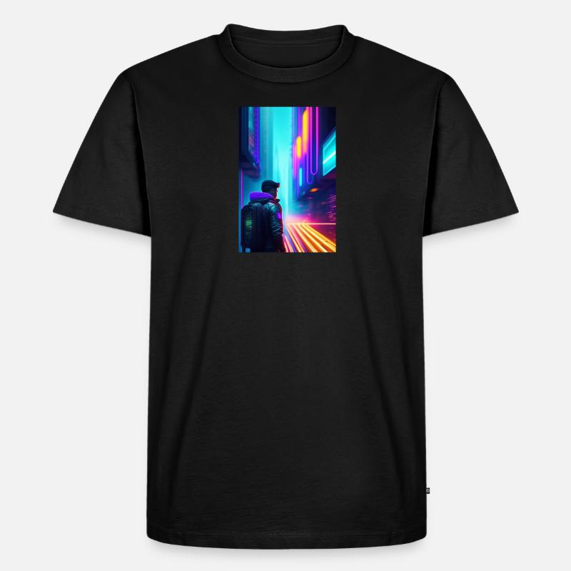 Codierung Hintergrund bunt - Männer Premium Bio T-Shirt - Schwarz