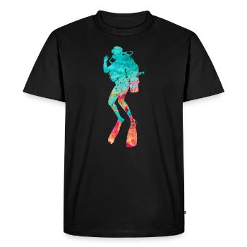 Deep Sea Divers and Divers PopArt - Men's Premium Organic T-Shirt - black - Front - Nico (187cm)