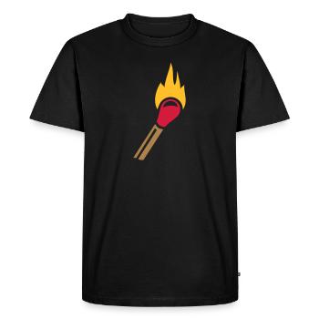 flamme d'allumette - T-shirt Premium bio Homme - noir - Devant - Nico (187cm)