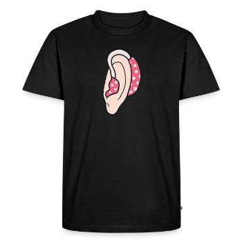 Hearing aid Hearing impaired, deaf and hard of hea - Men's Premium Organic T-Shirt - black - Front - Nico (187cm)