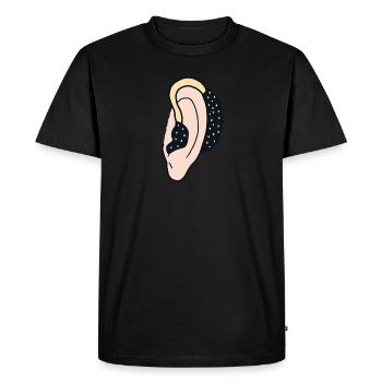 Hearing aid Hearing impaired, deaf and hard of hea - Men's Premium Organic T-Shirt - black - Front - Nico (187cm)