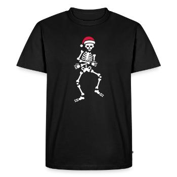 Skibidi challenge meme skeleton Christmas dance - Men's Premium Organic T-Shirt - black - Front - Nico (187cm)