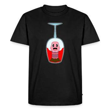 Wurm Red Wine - Men's Premium Organic T-Shirt - black - Front - Nico (187cm)