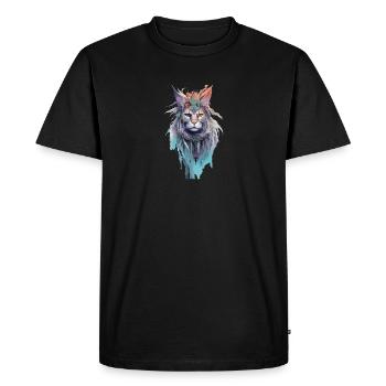 Chat natif - T-shirt Premium bio Homme - noir - Devant - Nico (187cm)