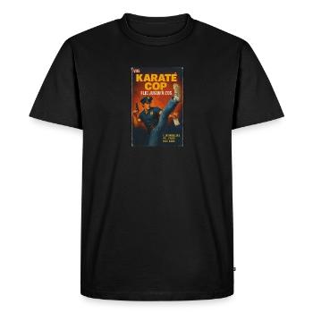 VHS nanar policier - Karaté cop - T-shirt Premium bio Homme - noir - Devant - Nico (187cm)