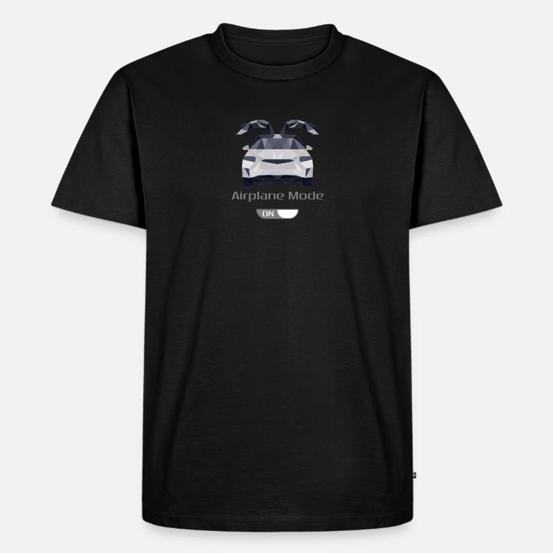 Low Poly Auto im Flugmodus - Männer Premium Bio T-Shirt - Schwarz