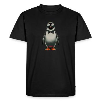 pinguin fun - T-shirt Premium bio Homme - noir - Devant - Nico (187cm)