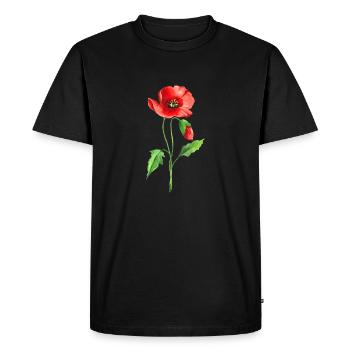 Flower - Men's Premium Organic T-Shirt - black - Front - Nico (187cm)