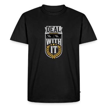 Deal with it Laurel Wreath - Men's Premium Organic T-Shirt - black - Front - Nico (187cm)