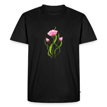 Flowers - Men's Premium Organic T-Shirt - black - Front - Nico (187cm)