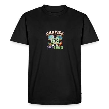 Turning 62 62nd Birthday Retro Theme Peace Sign - Men's Premium Organic T-Shirt - black - Front - Nico (187cm)
