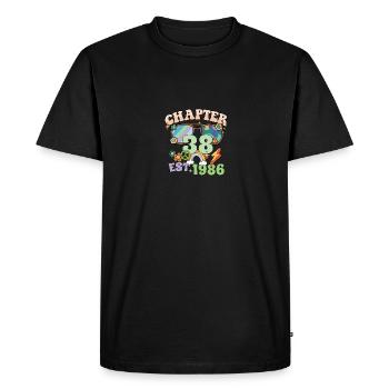 Tournant 38 38e anniversaire rétro thème signe de paix - T-shirt Premium bio Homme - noir - Devant - Nico (187cm)