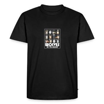 Wolves Of The World Cute Kawaii Wolf Theme Art - Men's Premium Organic T-Shirt - black - Front - Nico (187cm)