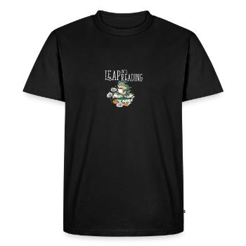 Sautez dans la lecture Mignonne grenouille rat de bibliothèque aime lire - T-shirt Premium bio Homme - noir - Devant - Nico (187cm)