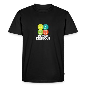 I Ate Some Pie and It Was Delicious Math Pun Pi - Men's Premium Organic T-Shirt - black - Front - Nico (187cm)