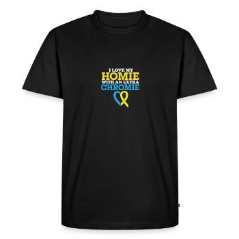 Down Syndrome Awareness Love My With An - Men's Premium Organic T-Shirt - black - Front - Nico (187cm)