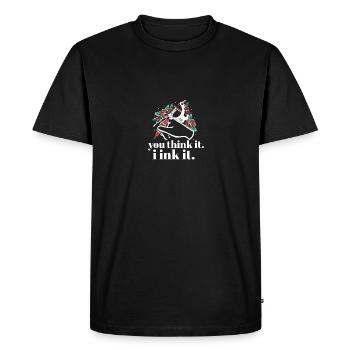 Vous pensez que je l’encre Tatoueur Art corporel - T-shirt Premium bio Homme - noir - Devant - Nico (187cm)