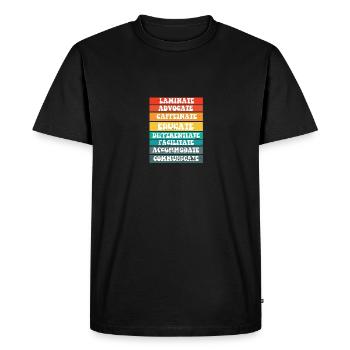 Stratifié Collaborate SPED Enseignant Autisme - T-shirt Premium bio Homme - noir - Devant - Nico (187cm)