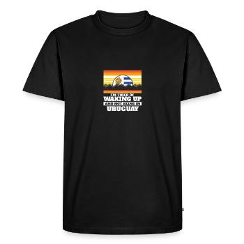 J’en ai marre de me réveiller et de ne pas être en Uruguay - T-shirt Premium bio Homme - noir - Devant - Nico (187cm)