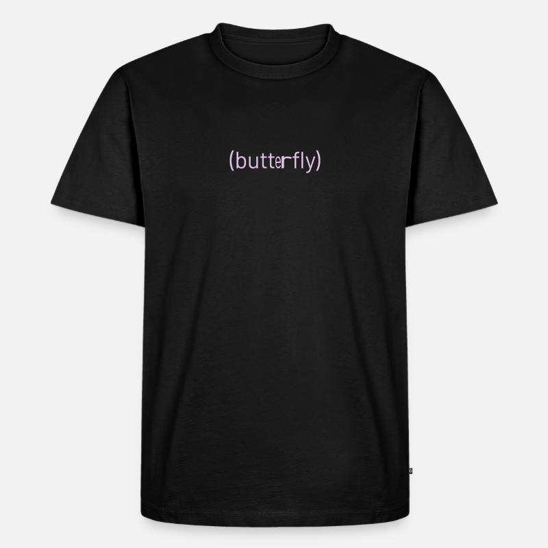 (butterfly) lavender - Männer Premium Bio T-Shirt - Schwarz