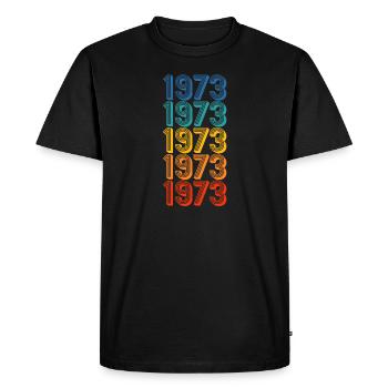 Anniversaire Né 1973 Millésime Année de naissance - T-shirt Premium bio Homme - noir - Devant - Nico (187cm)