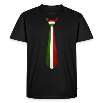Le drapeau italien est une fausse cravate pour les Italiens - T-shirt Premium bio Homme - noir - Devant - Nico (187cm)