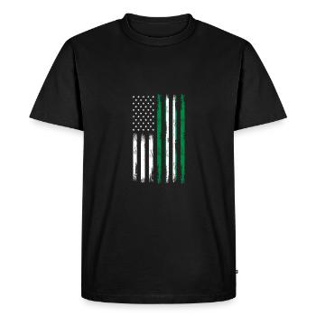 Vintage Half American Half Nigerian Flag For - Men's Premium Organic T-Shirt - black - Front - Nico (187cm)