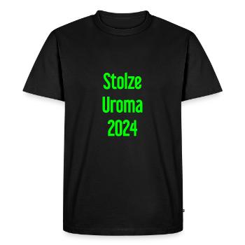 Fière arrière-grand-mère 2024 - T-shirt Premium bio Homme - noir - Devant - Nico (187cm)