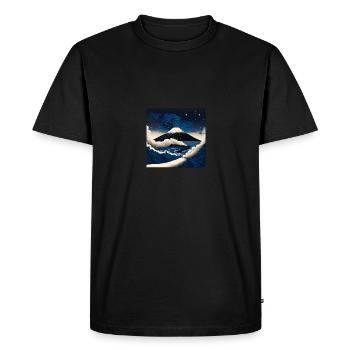 Mount Fuji at night Hokusai Style - Men's Premium Organic T-Shirt - black - Front - Nico (187cm)
