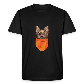 Rottweiler dans la poche chiot animal de compagnie amour - T-shirt Premium bio Homme - noir - Devant - Nico (187cm)