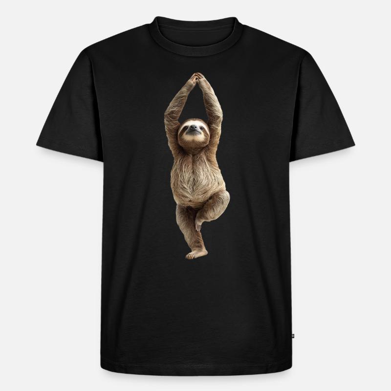 Faultier - Männer Premium Bio T-Shirt - Schwarz