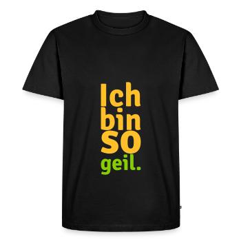 Je suis tellement excitée - T-shirt Premium bio Homme - noir - Devant - Nico (187cm)