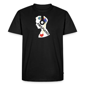 Mon cœur bat pour Ampiano - T-shirt Premium bio Homme - noir - Devant - Nico (187cm)
