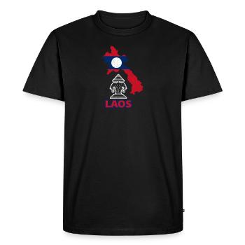 Laos Lao Drapeau Laotien éléphant Lao I cadeau - T-shirt Premium bio Homme - noir - Devant - Nico (187cm)