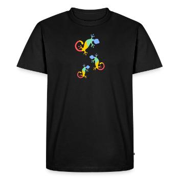Bunte Gecko Famille - T-shirt Premium bio Homme - noir - Devant - Nico (187cm)