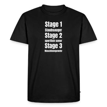 Les étapes de réglage de l’échappement - T-shirt Premium bio Homme - noir - Devant - Nico (187cm)