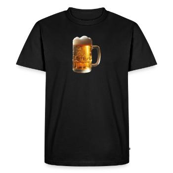 Une bière fraîche dans une chope de bière - T-shirt Premium bio Homme - noir - Devant - Nico (187cm)