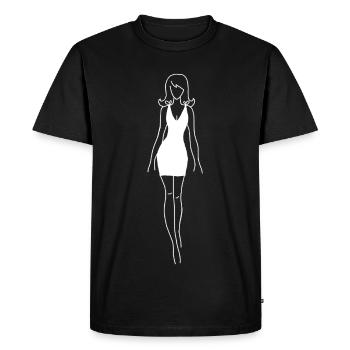 La robe blanche - T-shirt Premium bio Homme - noir - Devant - Nico (187cm)